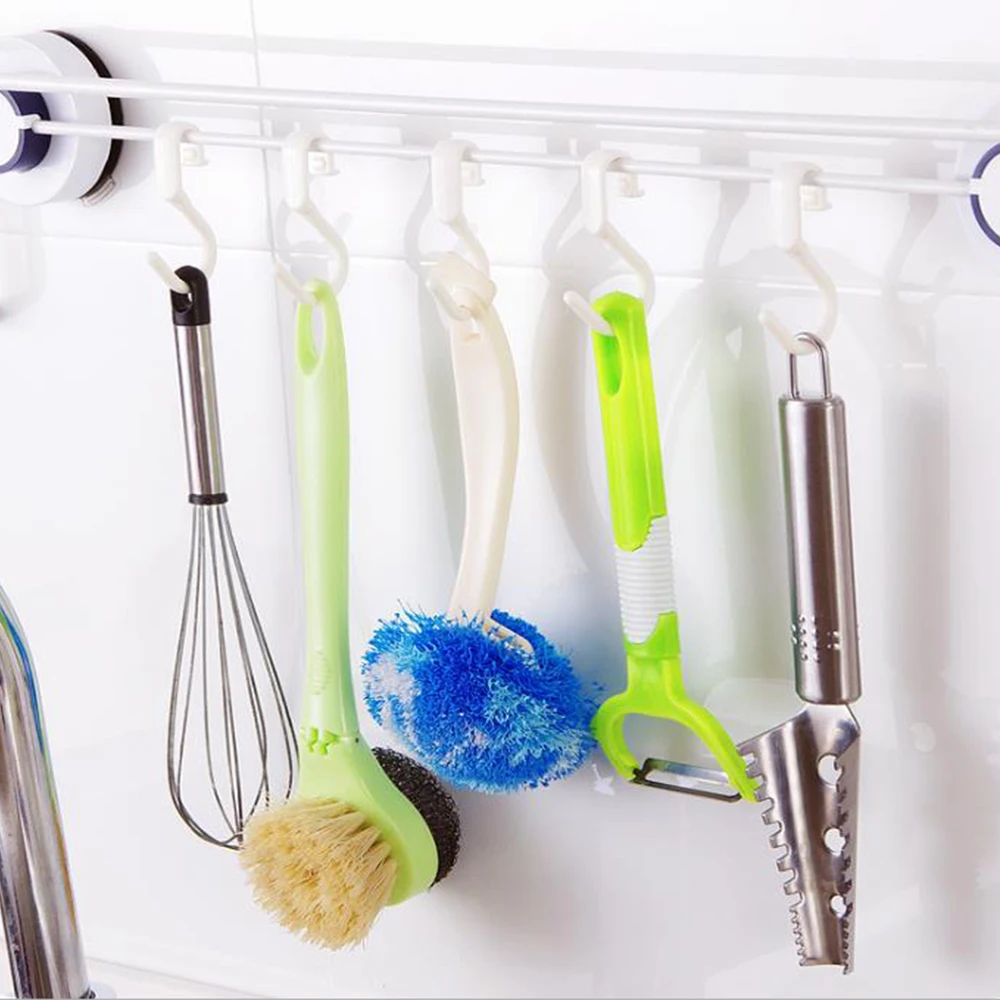 

10pcs Multi-purpose Kitchen S Hooks Towel Bar Rack Hanger Plastic Bathroom Hooks Accessories