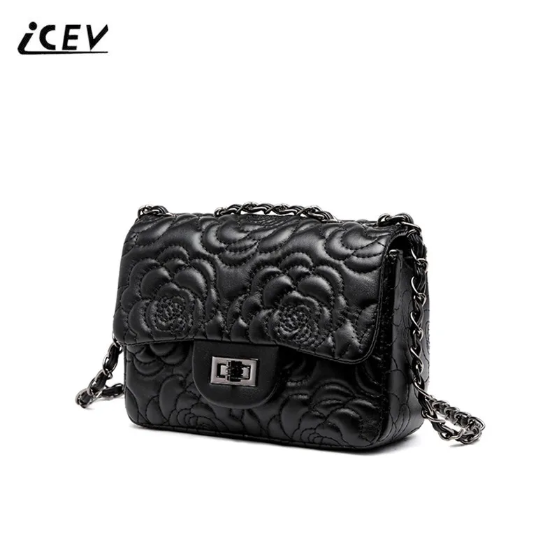 

ICEV New Fashion Camellia Flower Chains Women Messenger Bags Designer High Quailty Bags Handbags Women Famous Brands Ladies Bags