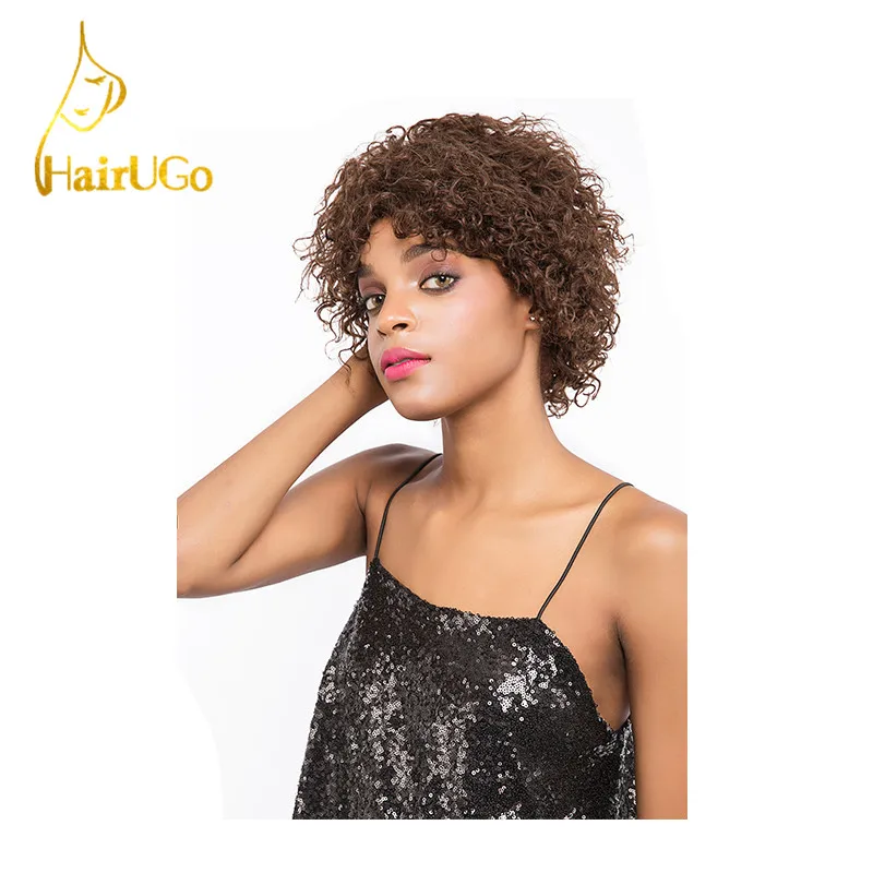 Hairugo волос перуанский прямо Девы Человеческие волосы прямые #4 цвета Короткие Человеческие волосы для черный Для женщин Искусственные