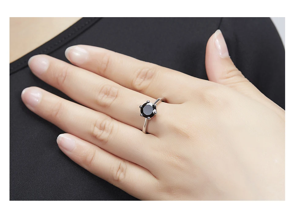Hutang 2.25ct Природный Черный гранат женское кольцо 925 пробы серебряные кольца Изысканные элегантные красные драгоценные камни ювелирные изделия классический дизайн