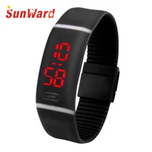 Womens Watch Drop Shipping Gift Relogio Feminino Red LED Sports Running Date Rubber Bracelet Digital Wrist June22
