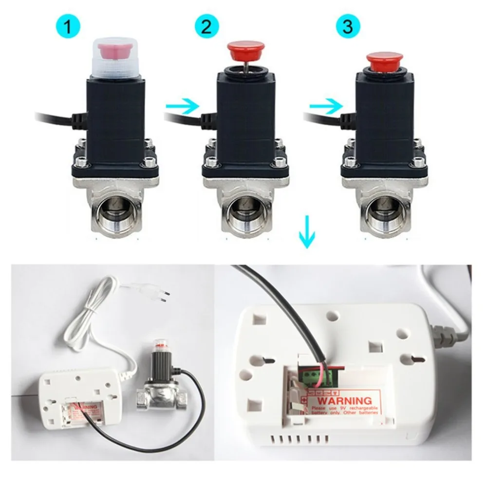Умный детектор утечки голосового газа цифровой дисплей LPG детектор с приводом Соленоидный клапан датчик сигнализации Высокая
