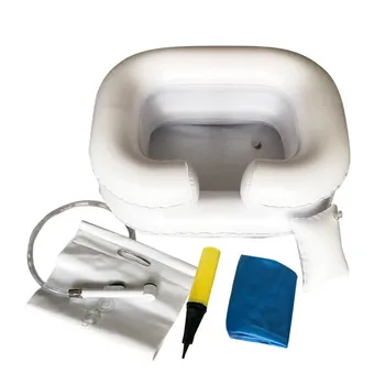 

Backwash Unit Inflatable Hair Washing Basin Portable Shampoo Tray With Drain Tube Handicap Bed Rest Aid Use Treatment