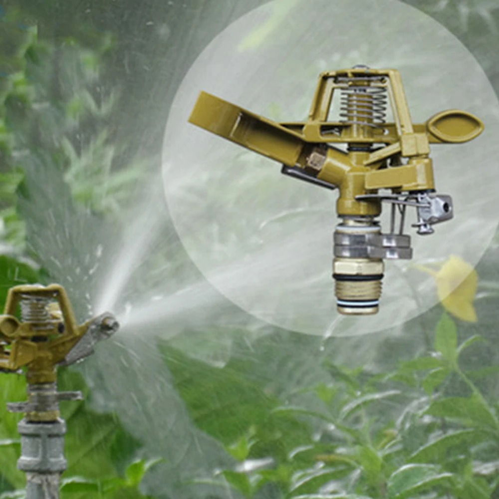 2 Pcs Rotatable Water Sprinklers Automatic Metal Spike Lawn Grass