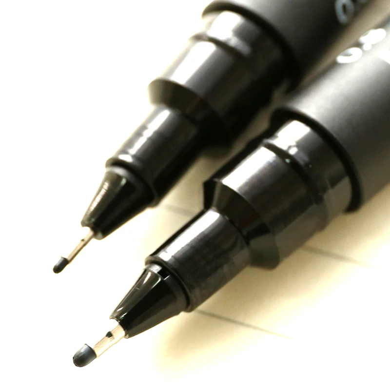 6pcs/lot Pin Drawing Pen Fineliner Ultra Fine Line Art Marker Black Ink 005 01 02 03 05 08 Micron Drawing Pen Office School Set