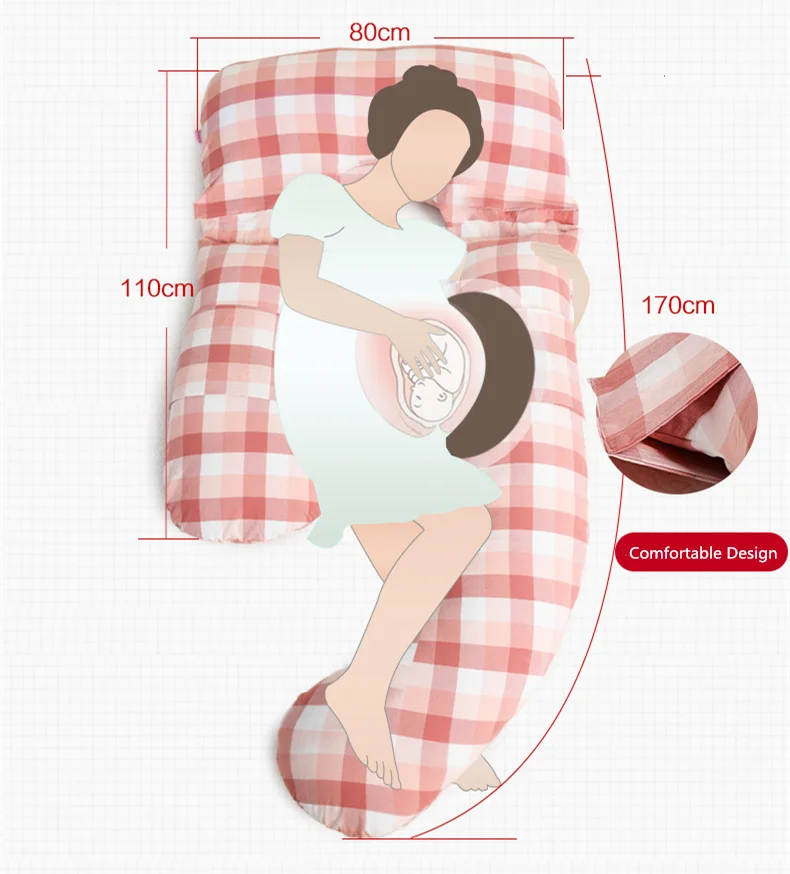 Супер мягкая хлопковая ткань Подушка для беременных простой стиль U форма материнская подушка для тела Высокое качество боковые шпалы поясная подушка
