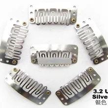 100 шт./лот парик металлический зажим оснастку Клип для наращивания волос 32 мм цвет серебристый