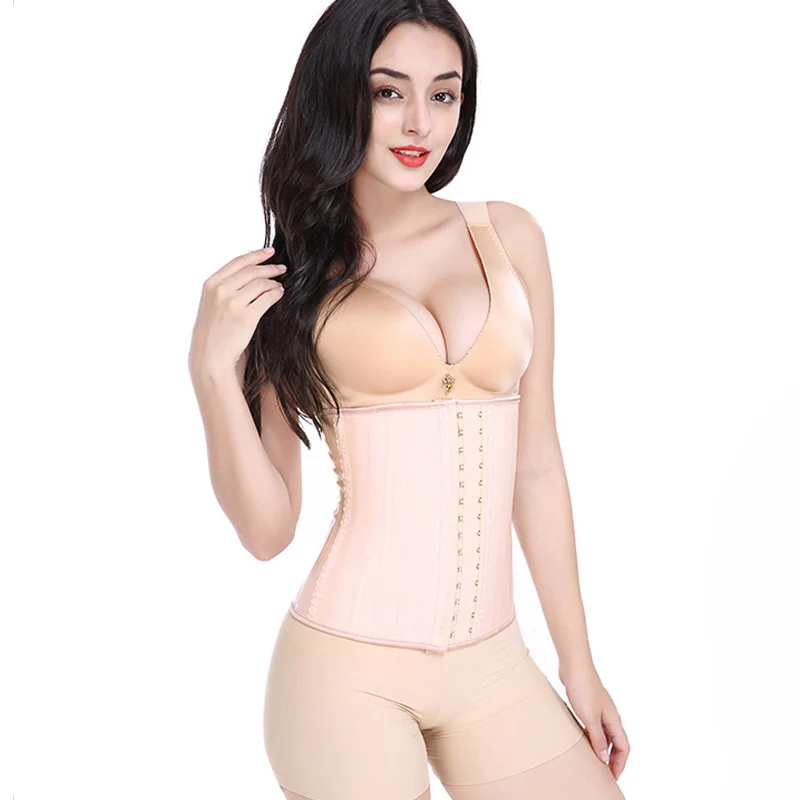 plus size shapewear MUKATU Latex Waist Trainer Corset Belly Slimming Underwear Belt Sheath Body Shaper Modeling Strap 25 Steel Boned Waist Cincher tummy control underwear Shapewear