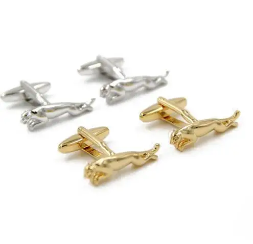 

10pairs/lot Copper Animal Cufflinks 3D Leopard Panther Jaguar Cuff Links Silver/Gold Cuff Button Men's Jewelry Gift Wholesale