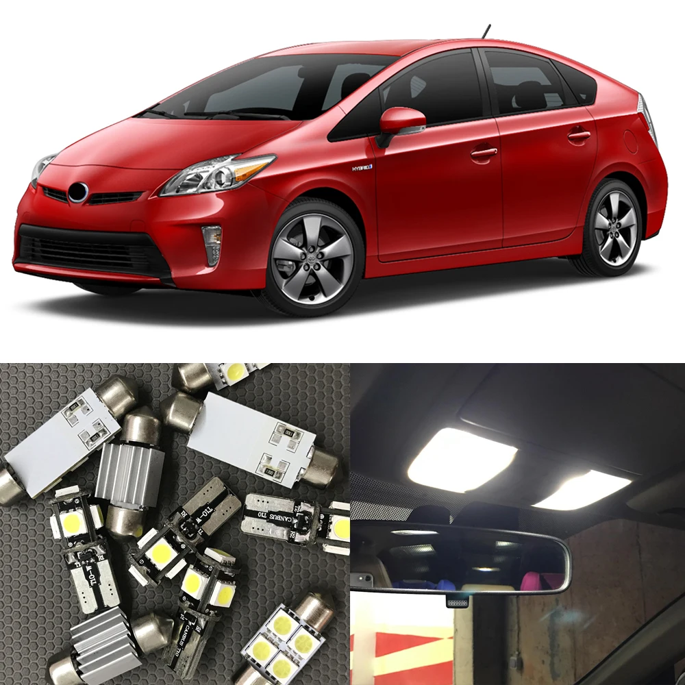 

11Pcs White Map Dome Trunk License Plate LED Light Interior Package Deal Kit For 2004-2015 Toyota Prius Canbus Car Light Source