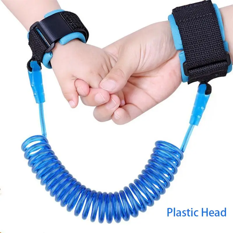 200cm Plastic Head Привязь на запястье для детей преддошкольного возраста, ремни безопасности для детей, веревка для прогулок на открытом воздухе, наручный ремень, браслет для детей - Цвет: 200cm Plastic Head