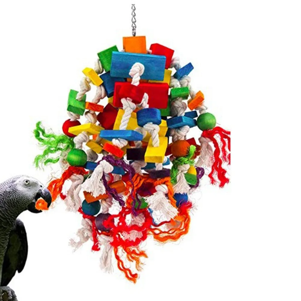 Домашнее животное молярное времяпрепровождение игрушка деревянный попугай любимые разноцветные безопасные и безвкусные попугай укус птица игрушка банан яблоко большая связка