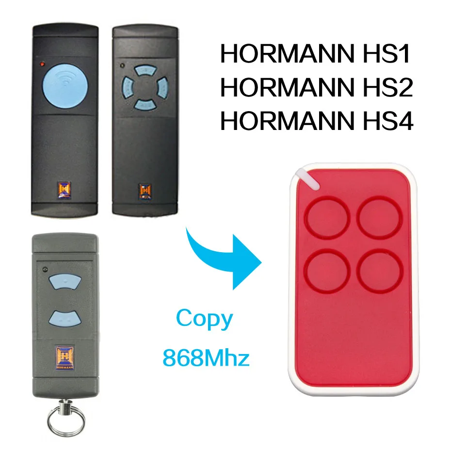 

Copy HORMANN HS1 HS2 HS4 door remote control universal gate door remote control 868.3mhz hormann remote control universal