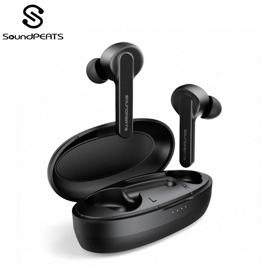 Цена SoundPEATS настоящие беспроводные наушники Bluetooth 5,0 наушники вкладыши TWS наушники авто пара беспроводные гарнитуры с микрофоном высокой четкост...
