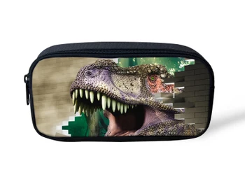 

FORUDESIGNS Animal Kids Pen Pencil Bag Case Women Cosmetics Makeup Bag Dinosaur Printed Boys Holder Pouch School Office Supplies