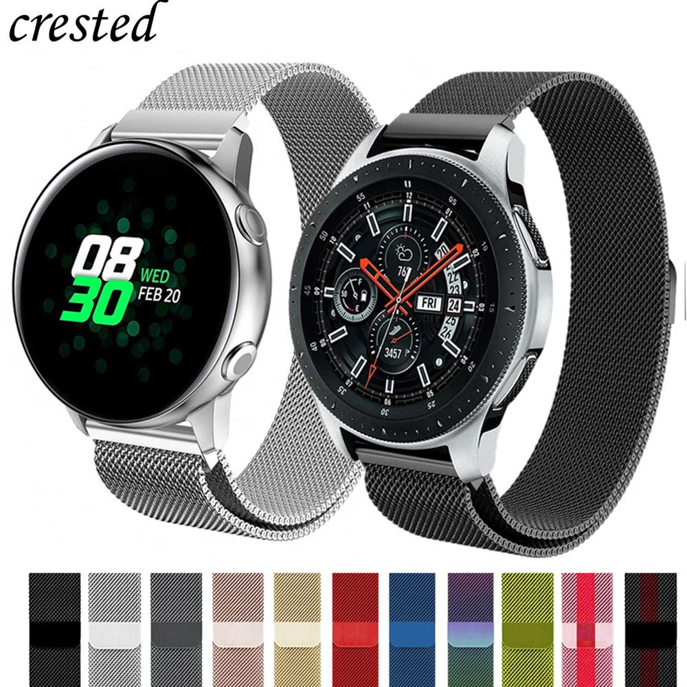 Миланский ремешок для samsung Galaxy watch 46 мм/42 мм/Active 2 band gear S3 Frontier/S2/sport из нержавеющей стали huawei watch GT 46 мм