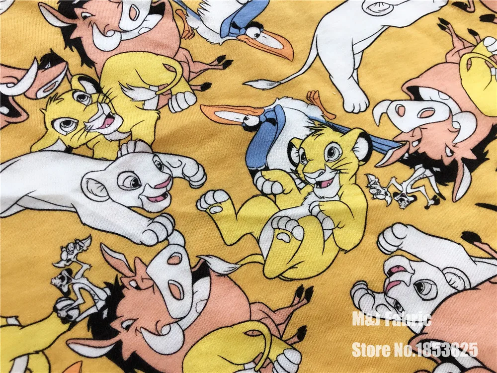 

50x160cm Lion king knitted cotton fabric For Sewing diy Patchwork baby girl boy shirt clothes Bedding BABY Child clothes