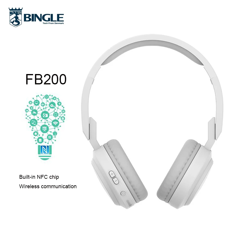 

Original Bingle FB200 Headphones Bluetooth wireless with Black/Orange/White color Lightweight headsets for smartphones tablets