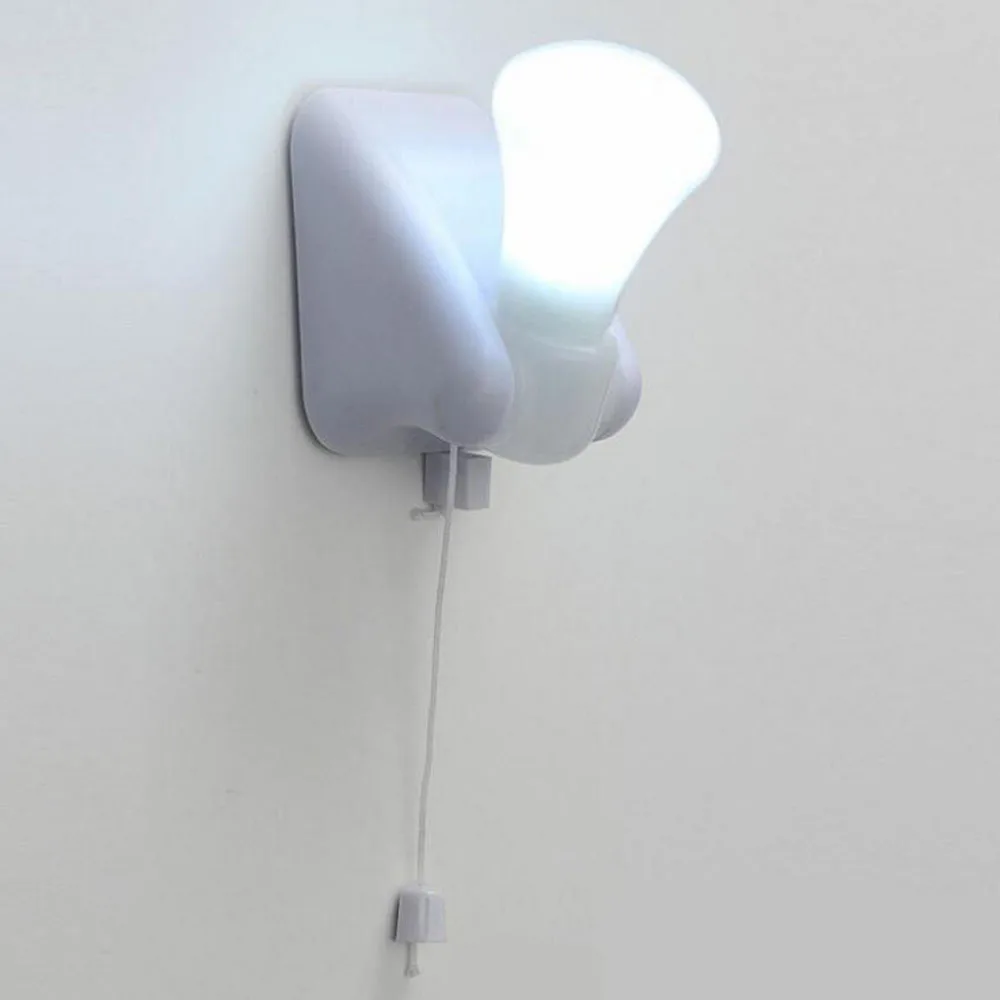 1pc Self Adhesive LED Night Light Pull Cord LED Bulb Under