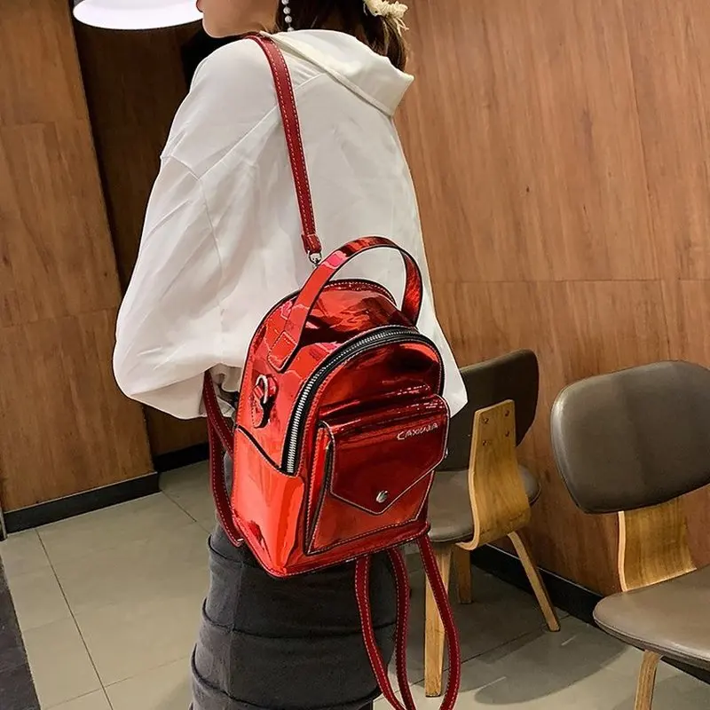 

Korean Style Shoulder Bag Women Tide Laser Mini Backpacks Candy Color Student Small Backpack Summer Travel Rucksack