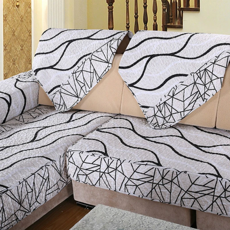 1pcs sofa cover black and white striped cover for sofa sectional couch