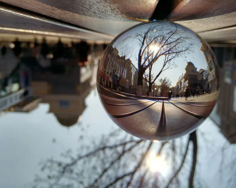 8 см качество lensball Сфера украшения дома аксессуары миниатюрные фигурки фотографии фэн шуй хрустальный шар