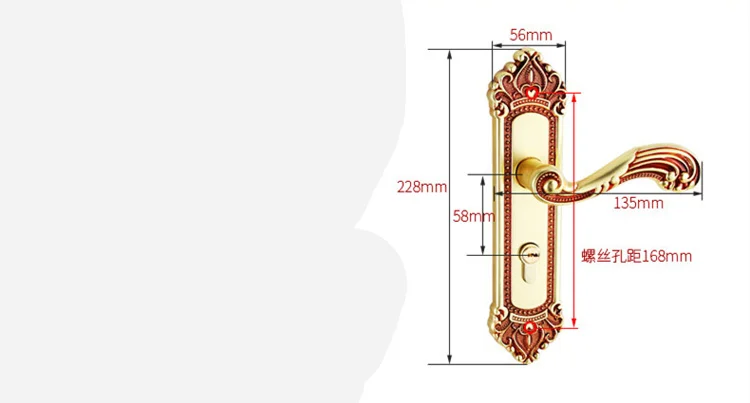 1 компл. Высокое качество цинковый сплав + медная дверь замок Европейский стиль дверная ручка для спальни замок дверной безопасный замок