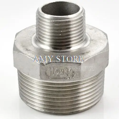 

1-1/2"x3/4"Male Hex Nipple Threaded Reducer Pipe Fitting Stainless Steel 304 BSP