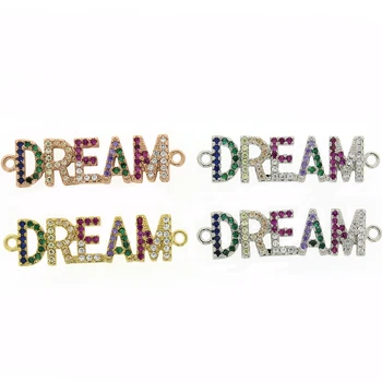 

4pcs/set New Arrival Jewelry Making Findings Copper Dream Colorful CZ Beads Connector Components for DIY Charm Jewelry
