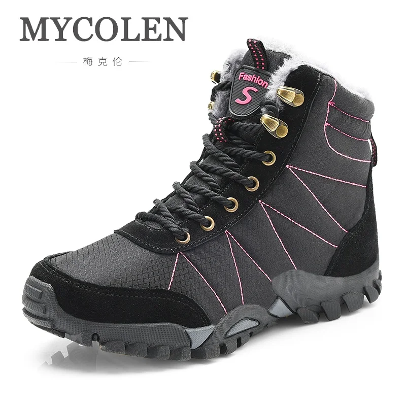 

MYCOLEN Women Boots For Women Handmade Winter Snow Boots Warm Plush Lace Up High Top Fashion Women Top Brand Boots Boots Homme