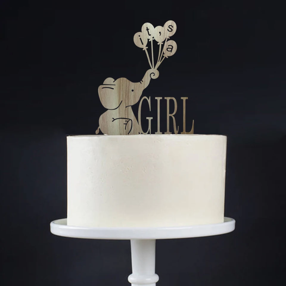 gender reveal Baby Elephant cake topper elephant themed baby shower baby shower cake topper oh baby