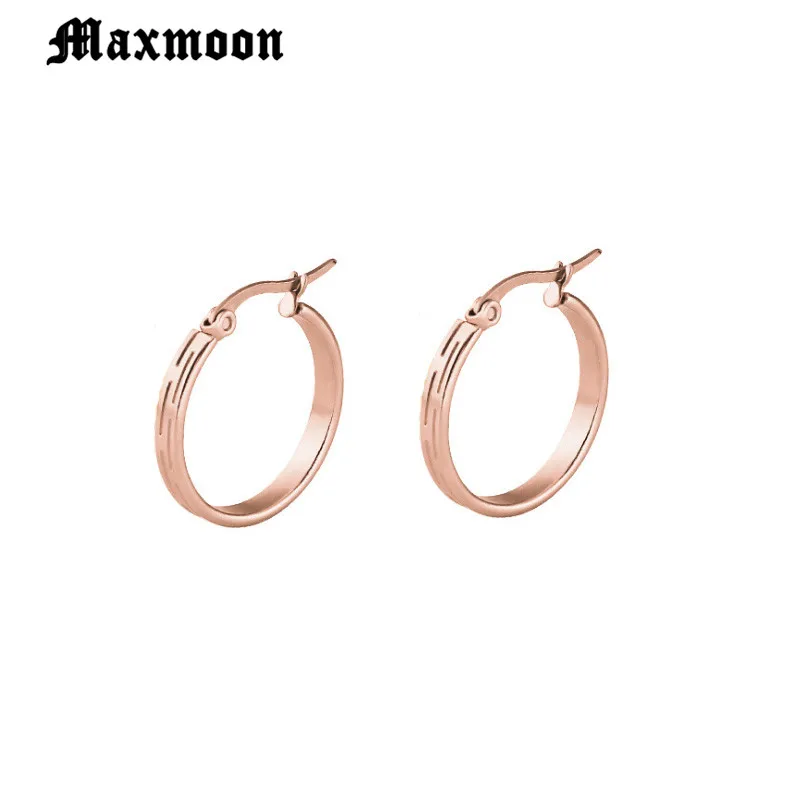 Женские серьги хип хоп Maxmoon широкий обруч из нержавеющей стали для вечеринок и