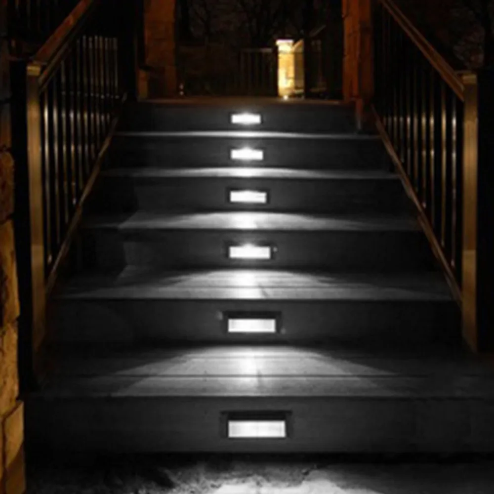 

2 LED Solar Powered Wall Lamp Energy Saving LED Powered Wall Outdoor Garden Pathway Street Stairs Waterproof IP55 Security Light