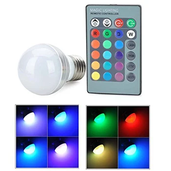 

E27 E14 3W LED 16 Colors Changing RGB Magic Light Bulb Lamp 85-265V 110V 220V RGB Led Light Spotlight + 24Keys IR Remote Control
