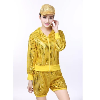 

Jazz Square Dance Sequins Shorts Modern Dance Costumes Setting-up Exercise La-la-la Operating Performance Dancewear