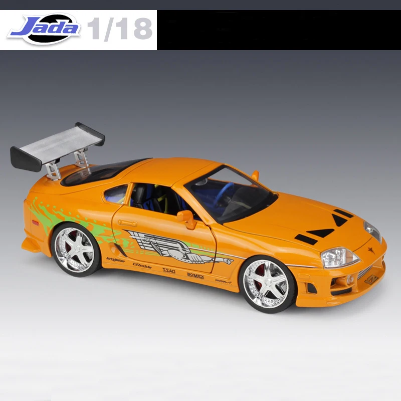 

Jada 1:18 Fast and Furious Diecast Metal Toy Car 1995 TOYOTA SUPRA Alloy Street Race Model Car Toys For Kids Collection Gifts