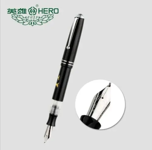 Высококачественная перьевая ручка HERO 856, чернильная ручка, классический дизайн с винтовой крышкой, каллиграфия/Тонкое Перо, ручка для письма - Цвет: Fude Nib