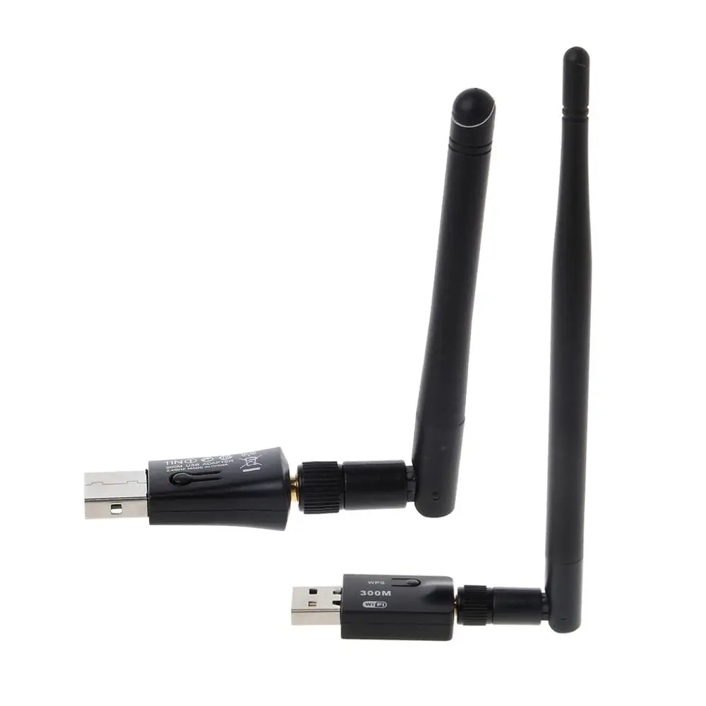 Мини USB Wifi адаптер 300 Мбит/с 2 дБ 5 антенна сетевая Lan Карта ПК Wi Fi приемник