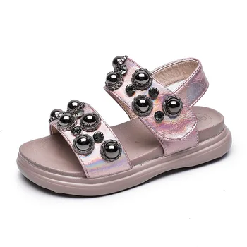 

Girls Pearl Sandals Summer Flat Shoes Toddler Infant Kids Pearl Crystal Princess Roman Shoes Boots Insole Length 16.2cm-22.2cm