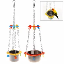 Птицы попугаи подвесная кормовая чаша качели клетка игрушки для попугаев Какаду