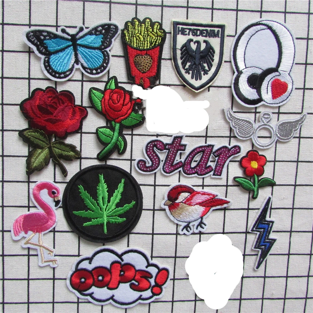 

mixture fashion patterned Patch Computer Embroidery Badges Hand Sewing Ironing Sticker On Cloth Garment Hat Bag Accessories