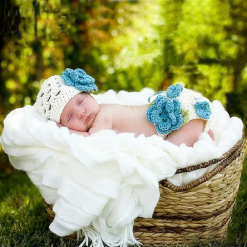 Tiny Baby Headband+Pant Photography Props Newborn Girl Photo Shoot