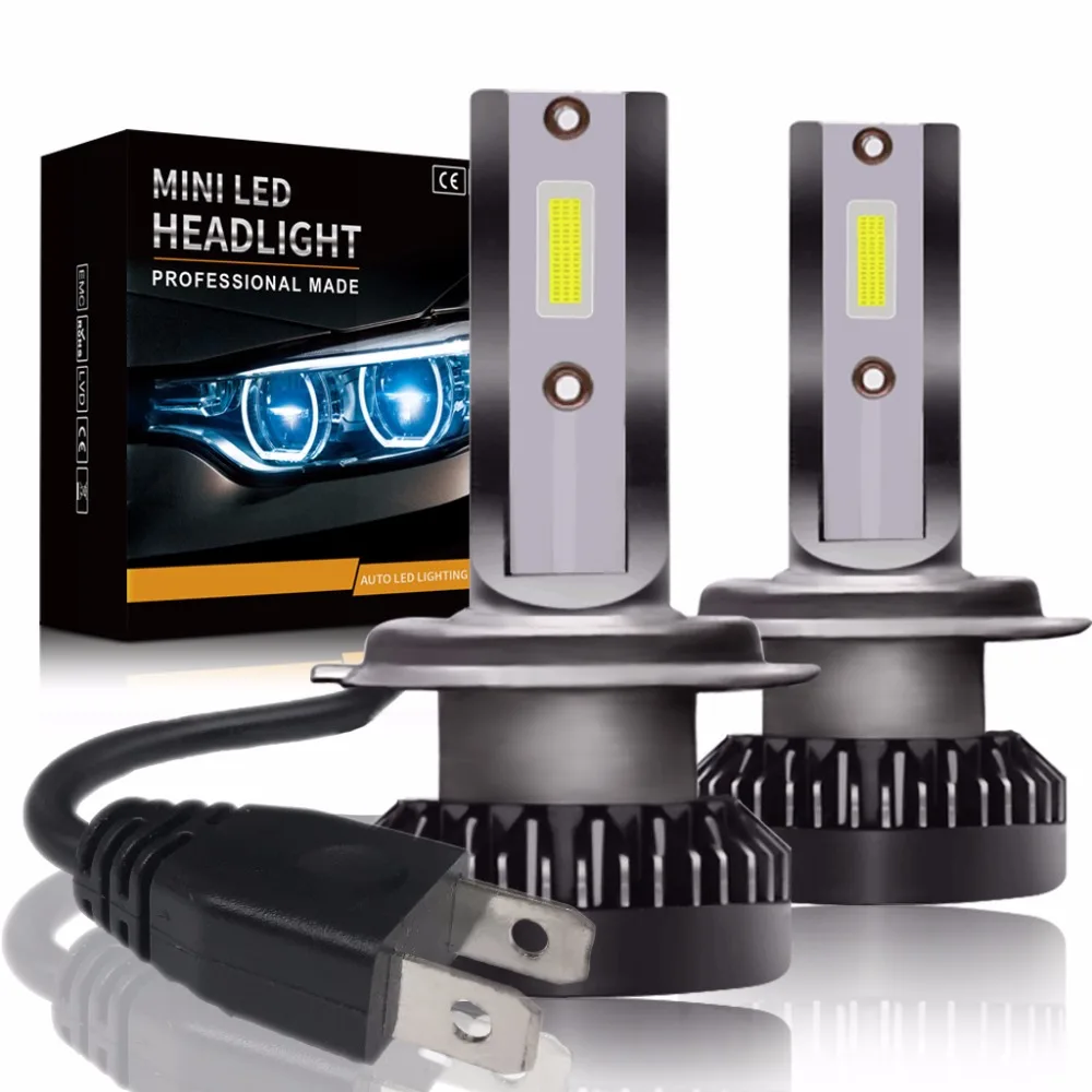 2PCS H7 LED Mini Car Headlight Bulbs H1 H8 H9 H11 12000LM Headlamps Kits 9005 HB3 9006 HB4 Auto 9V 12V 24V Lamps | Автомобили и