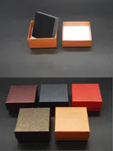 7.3*7.3*3.5cm 5 colors Paper Box Jewelry Ring Earring Necklace Pendant Gift Packaging Boxes With Sponge 100pcs/lot Free shipping
