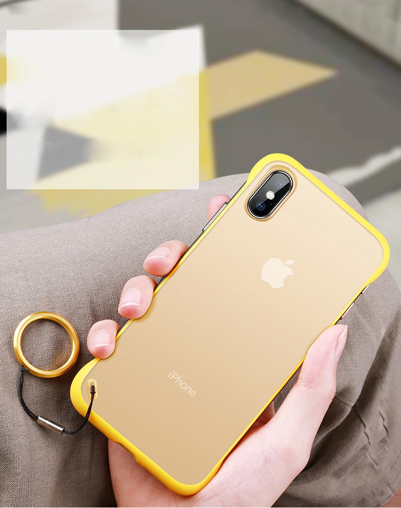 Чехол LOVECOM без рамки с кольцом для iPhone 11 Pro Max XR XS Max 7 8 Plus X металлическая подвесная веревка матовая жесткая задняя крышка для ПК телефона