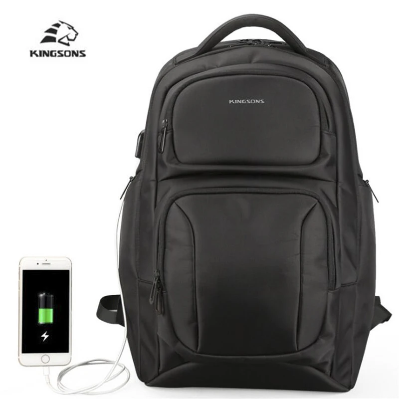 Kingsons Men Male Nylon Backpack College Student School Backpack Bags