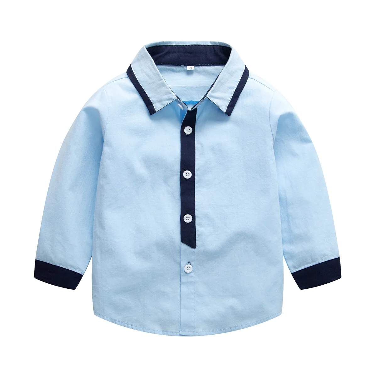 Spring Long Sleeve Shirts For Boys England Kids School Blouse Turn Down