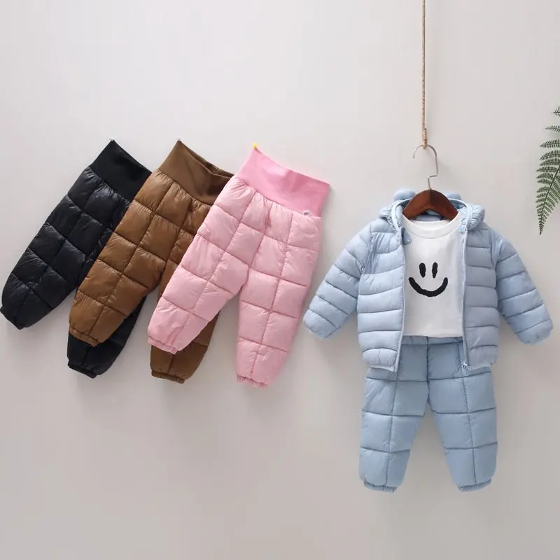 

2018 Winter Pants for girls boys Down cotton puffer leggings Unisex Warm baby winter clothes kids pants for boy girl Toddlers