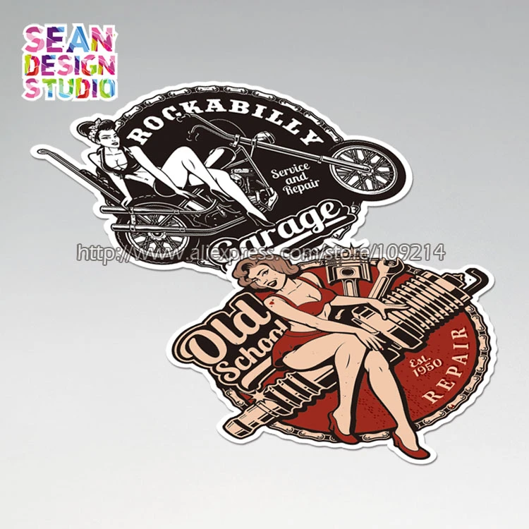 カフェレーサーオールドスクール女性ライドエースボバーステッカーオートバイヘルメットオートデカールステッカー防水 Decals Stickers Aliexpress