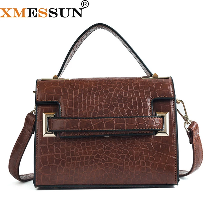 

XMESSUN Crocodile Pattern Handbag Women Fashion Shoulder Messenger Small Square Bag 2019 Ladies Crossbody Green Dropshipping H77